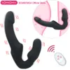 10 snelheden Strapless Strapon Dildo Vibrator Vrouwelijke Dubbele Vibrerende G-spot Volwassen sexy Speelgoed voor Vrouwen Paar Anale Prostaat stimulator