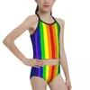 Maillots de bain pour femmes 2022 drapeau patriotique pour lycéenne imprimer Gay Pride Biquini marque de gros enfants