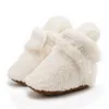 Första Walkers Born Baby Boy Girl Soft-Soled Coral Tjock Fleece Vinter Varm Spjälsäng Skor Infant Walking Footwear Toddler Boots 0-18m