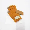 Imitação de Caxemira Slouchy Luvas de Malha Moda Feminina Sólida Jacquard Dedos Quentes Luva de Inverno 4 Cores Atacado
