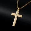 Pendentifs croix en acier inoxydable, colliers religieux, sainte Bible, jésus-Christ, or et noir, bijoux