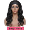 HUNPEL HAAR HOOFDBAND Wig recht lichaam diep water Natuurlijke golf Afro Jerry Kinky Curly voor zwarte vrouwen Braziliaanse maagdelijke Remy Glueless Geen kanten sluiting voorpruiken