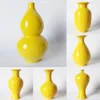 Jarrones Florero amarillo de Jingdezhen botella de cerámica calabaza muebles para el hogar puro adornos Feng Shui A 9762068