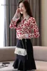 Hanxiner 2021 Spring Aankomst Hoge Kwaliteit FashionTurn-Down Collar Dots Gedrukt Lange Mouw Vrouwen Chiffon Blouse Dames Blouses Shirts