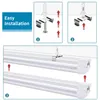 Länkbar LED-butiksljus 4FT 8FT 120W Dubbelsidan 4 Rader LED Tube Lights V-Shaped Integrated Bulb Light Fixtures Warehouse Gargae Lamp