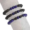 Sevenstone3PCS Pulseras con cuentas Lava Rock Stone Bead para Mujeres Hombres Ansiedad Volcanie BangleChakra Yoga Jewelry