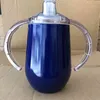 Multicolor Нержавеющая сталь Sippy Water Water Кружки яйца Форма Двойная Ручка Термос Кубок Детские Молочные Обучение Тумблер Вакуумная Изоляция Бутылка 10 унций Дар HY0007