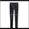 Vêtements Vêtements Drop Livraison 2021 Mode Femmes Noir Plus Veet Épaississement Pantalon En Cuir Taille Haute Mince Minceur Pieds Serrés Leggings Sexy
