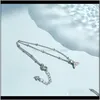 Anklets Jewelry Drop Delivery 2021 Yinchunchun 925 Pure Sier Flash Diamond Fishtail Chain Simple, Fresh And Sweet Ins Minority Students Ankle