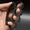 Métal épaissi tête ronde Knuckle Duster doigt poing boucle auto-défense tigre jointures anneau extérieur poche EDC défense outil