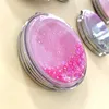 Płynny bling Glitter QuickSand Przenośne składane lusterko 5 kolorów Dwustronne składane lusterka kieszonkowe