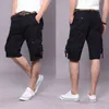 Casual Shorts Mens Jogger Cargo Short Pants Cottton Mens Workout Shorts Straight Knee Length Pantalones Cortos Hombre 29-44 Size G1209