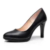 Cheongsam Show Heels High Women Fine com sapatos únicos de sapatos rasos rasos preto selvagem tamanho grande vestido de trabalho profissional