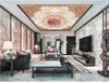 Пользовательские фото обои 3D Зенитская фреска Современный Цветок Выбитый Узор Гостиная Китайский Стиль Потолочные Стены Настенные Дома Украшения Дома