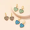 Mode hart vorm hanger legering druipende olie oorbel oor ring voor dames dames dubbele liefde harten oorbel sieraden geschenken