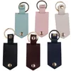 Party Favor Leather Keychains Pendant Sublimation Blank Aluminum Alloy Car Key Ring Heat Transfer DIY Decorative Keychain 6 Colors KK1002