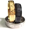 36pcs Gold Silver Black Etched Roman Numerals Mens Womens Stainless Steel Rings Comfortable Jewelry Width 6mm Anniversary Gift6827956