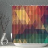Cortinas de chuveiro gradiente de geometria cortina de pano impermeável Banho para tela de banheiro decoração de casa de banheira colorida