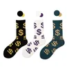 Hip Hop US Dollar Print Bomull Strumpor Kvinnor Män Casual Sock Andningsbar 3 Farter Fashion Hosiery