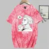 Hunter X Hunter Anime Short Sleeve Round Neck Tie Dye Casual Loose Uniex T-tröja Y0809