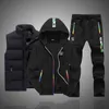 Großhandel Sweatsuits Neue Winter Männer Sets 3 Stück Set Weste Hoodie Sweatpant Warme Casual Herren Trainingsanzüge 2021 Designer Kleidung G1217