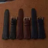 Watch Bands Durable Black Blue Brown Genuine Leather Watchband 25mm Convex Mouth 9mm Calfskin Strap For VC Overseas 7700V 110A-B12321S