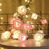 Strings Battery Operated 2.5M 20 LED Rose Flower Garland Christmas Holiday String Lights For Valentine Wedding Decoration Party Decor