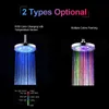 8-дюймовый RGB светодиодный свет Душевая головка круглая автоматическая смена воды сберегательный дождь высокого давления ванная комната для ванной комнаты Душ H1209