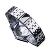 Duncougar Triangle Skeleton Dial Automatic Horloge Zwart Zilver Rvs Waterdichte Mechanische Horloge Top Merk Mannen Klok