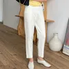 Warm Thicken Wollen Pants Women Autumn and Winter Casual Pocket Capris Wide Leg Trousers Knitted Chic Harem 11069 210508
