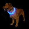 LED PET Собака Воротник Ночь Безопасность Светящиеся Светящиеся Очастовки Зеевые Кольцо Для Собаков Кошек Учебные Продукты Щенок USB Зарядка Регулируемая