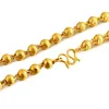 Catene di perline solide da uomo pesanti 8MM Catene di perline placcate oro 24k NJGN089 collana a catena con placca in oro giallo da uomo moda regalo di nozze