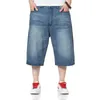 Schinteon Summer Plus Size Wide Leg Jeans Shorts Male Skateboard Swag Baggy Men Denim Pants 42 44 48 211108