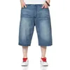 Schinteon Summer Plus Size Pantaloncini jeans a gamba larga Maschio Skateboard Swag Baggy Uomo Pantaloni denim 42 44 48 211108