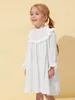 Toddler Girls Ruffle Trim Embroidered Yoke Smock Dress SHE