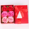 Artificial Fake Flower Gift Box Rose Scented Bath Soap Flowers Set Valentines Thanksgiving Mother Day Gift Wedding Christmas Party Decor JY0947