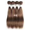 4 Bundles Indian Human Hair Weaving Bundles 50g/pc Straight Dark Brown 1B613 T1b27 1B30Ombre Honey Blonde Short Bob Style