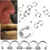 PinkSee 10 sztuk 316L Chirurgiczna stal nierdzewna Circular Barbells Horseshoe 18g Lip Ring Brwi Nos Studs Body Piercing Biżuteria