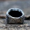 Cluster Rings Unique Bumps Square For Men And Women Vintage Stainless Steel Punk Biker Ring Heavy Metal Gothic Jewelry Whole1080884