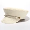 Breite Krempe Hüte 2023 High Fashion Sailor Cap Frauen Sommer Sonnenhut Kappen Weibliche Flache Top Deutsch Militär Scot22