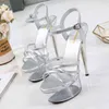 NXY Lady Sandals Sandales ￠ Plateforme En Cristal Transparent Pour Femmes, Chaussures D'￩t￩ Sexy Talons Hauts De 15cm, Grande Taille, 0126