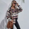 Autumn Winter Shirt Women Fashion New Loose Casual Ladies Plaid Checked Button Up Turn-down Collared Tops And Bloues Jacket 210415