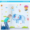 2pcs/set Diy Wall Sticker Home Decor Giraffe Teddy Bear Elephant Height Stickers Children Room Nursery Quarto Conjunto Infantil 210420