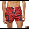 Mens Kleding Apparel Drop Levering 2021 Mannen Ademend Zwembroek Badmode Slanke slijtage Slakken Bloem Print Groene Strand Shorts Grootte S-XL V7XMK