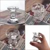 Taper Candle Holder, Glass Centerpiece Clear Candlestick Holders Fit 3/4" Decorative Stand 2.3" Height for Table Wedding Party DWA