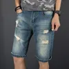 メンズリッピングショートジーンズ服バミューダコットンショーツ通気性デニム男性ファッションサイズ28-40メンズ