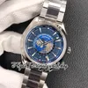 2022 VSF Aqua Terra 150M GMT Worldtimer 8938 Automatic Mens Watch 220.12.43.20.03.001 43mm Blue Dial SS + Stainless Steel Bracelet and Case Super Edition Eternity Watches