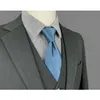 男性のためのネイビーシルクのネクタイ・ロングネクタイPaisley Solid Blue Stripes 63 "160cmビジネスのドロップシップ
