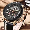 LIGE Fashion Mens Orologi Top Brand di lusso quadrante grande orologio al quarzo militare in pelle orologio sportivo cronografo da uomo 210527