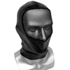 PU Deri Unisex Hood Maskeleri ile Yüz Mesh Patchwork Erkek Başlık Roleplay Cadılar Bayramı Cosplay Kostüm Aksesuarları Siyah